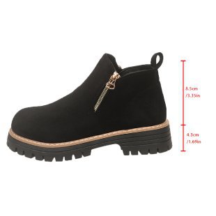 Damen nan Wildlederoptik-Ankleboots mit seitlichem Reißverschluss, Pull-Tab und profilierter Traktorsohle EB