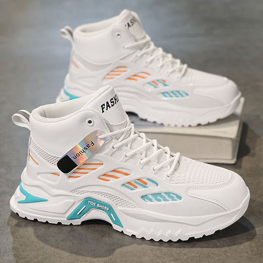 Damen Sportliche High-Top Sneakers mit atmungsaktiven Mesh-Einsätzen EB