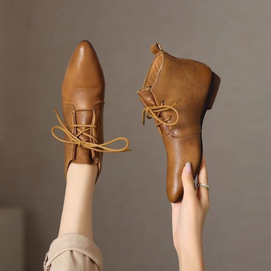 Damen modische Schnür-Stiefeletten EB