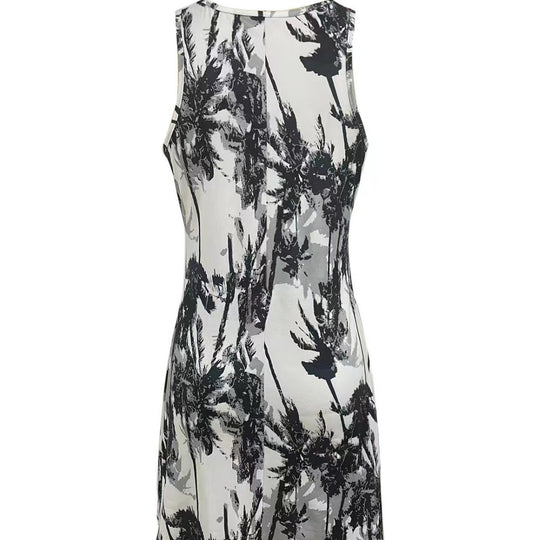 Damen Sommerliches Freizeitkleid mit modernem Palmenmuster EB