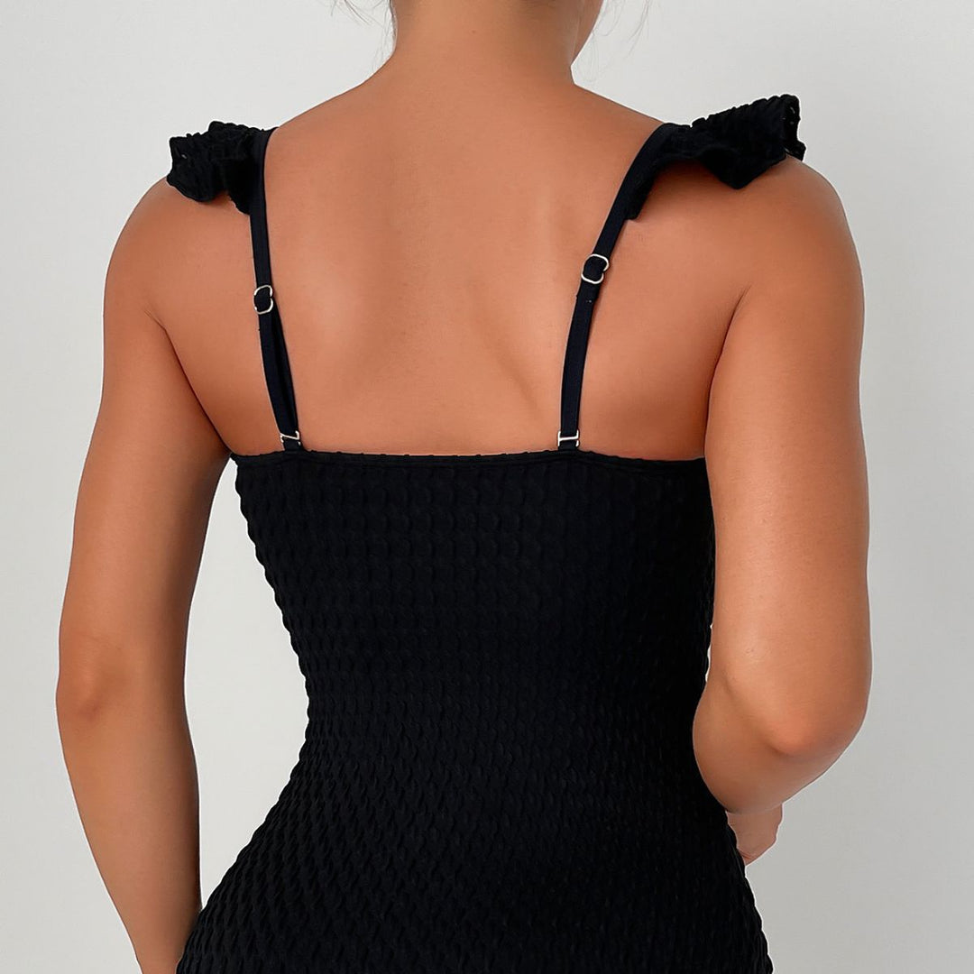Damen luftiger Badeanzug mit raffinierten Rüschendetails EB