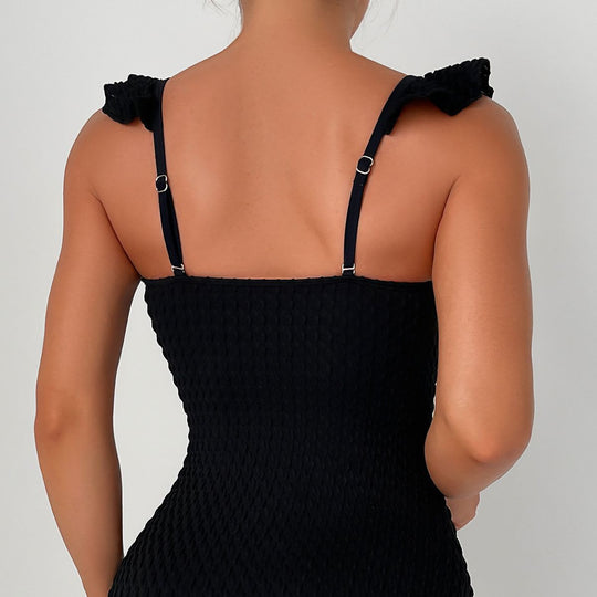 Damen luftiger Badeanzug mit raffinierten Rüschendetails EB