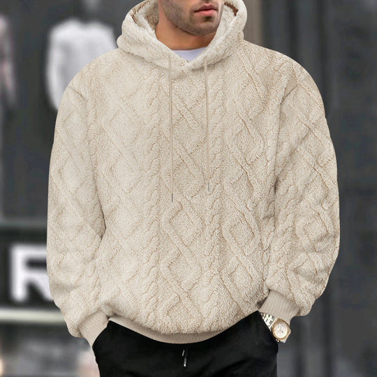 Herren kuscheliger Kapuzenpullover mit strukturiertem Design EB