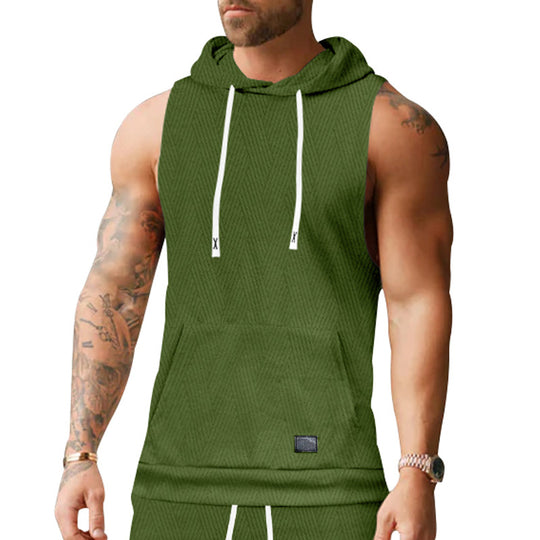 Unisex ärmelloses Kapuzenshirt mit Struktur EB