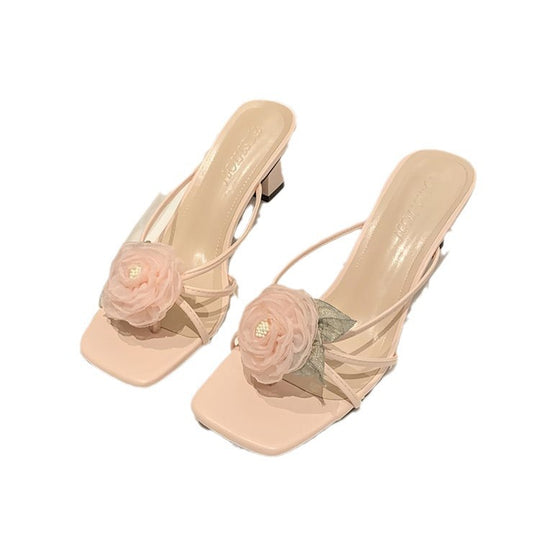 Damen elegante Sling-Badesandalen mit floralem Akzent EB