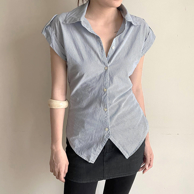 Damen elegante Bluse mit modernen Streifen EB