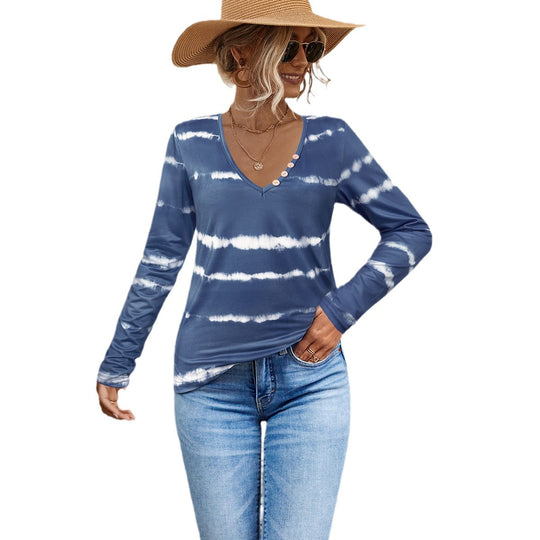 Damen Langarmshirt mit modernem Batikmuster EB