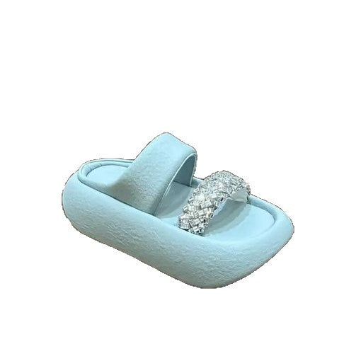 Damen modische Clogs mit eleganter Glitzerapplikation und bequemer Sohle EB
