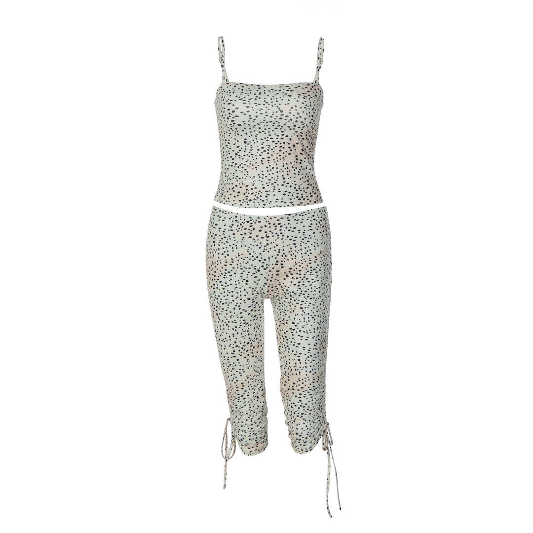 Damen Sportliches Set mit Spitzenträgern EB