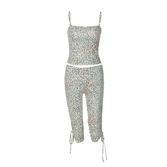 Damen Sportliches Set mit Spitzenträgern EB