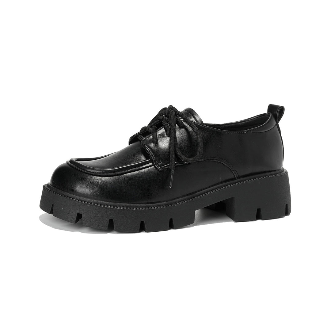 Damen Komfortable Elegante Schnürschuhe mit robuster Plateau-Sohle EB