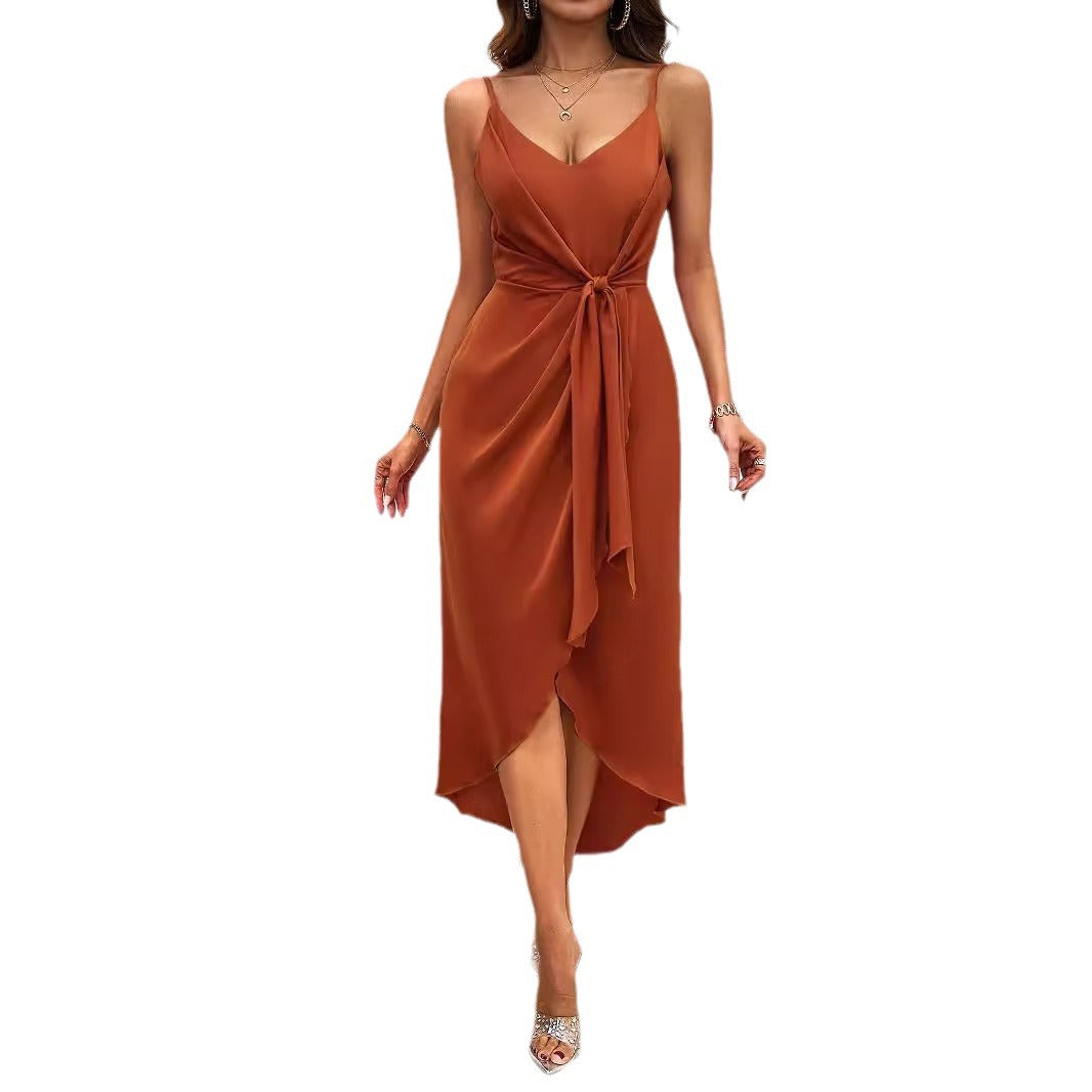 Damen Etuikleid mit elegantem Wickel-Design und schwingendem Saum EB