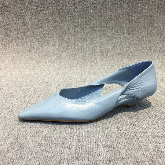 Damen Raffinierte Spitze Ballerinas mit Geschmeidiger Lederoberfläche EB