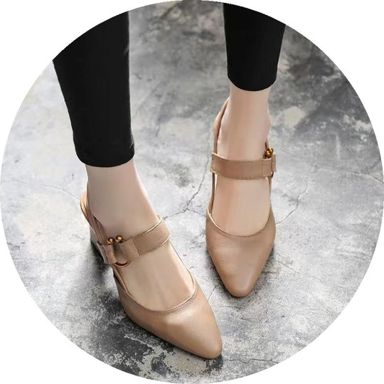 Damen Slingback-Pumps mit elegantem spitzen Design und komfortablem Blockabsatz EB