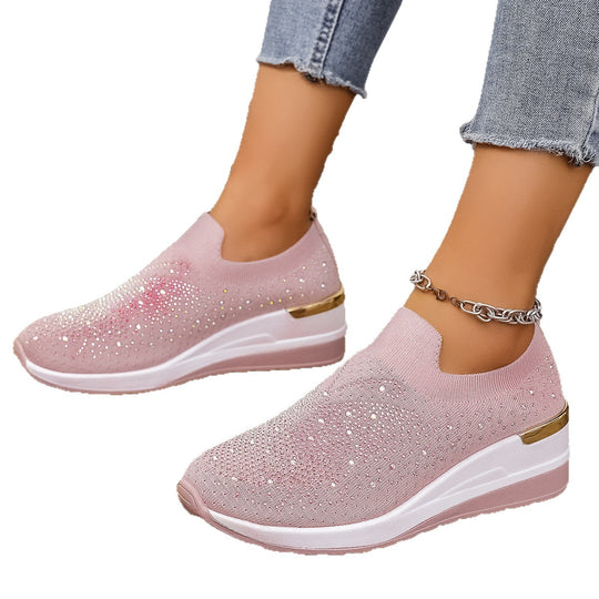 Damen Glamouröse Sneaker mit funkelnden Strassdetails EB