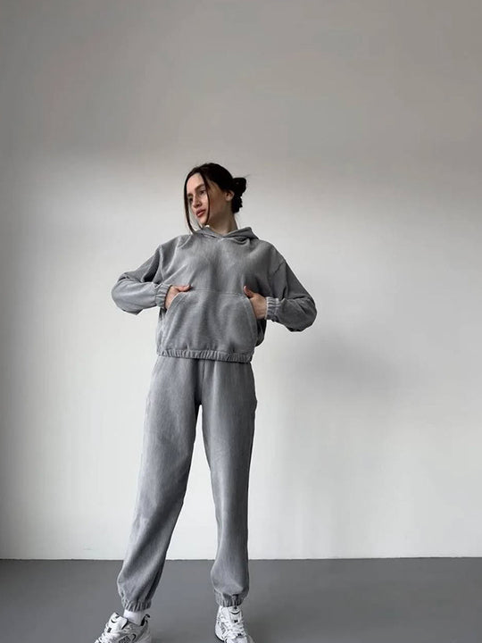 Damen Cord Lounge-Jogginganzug EB