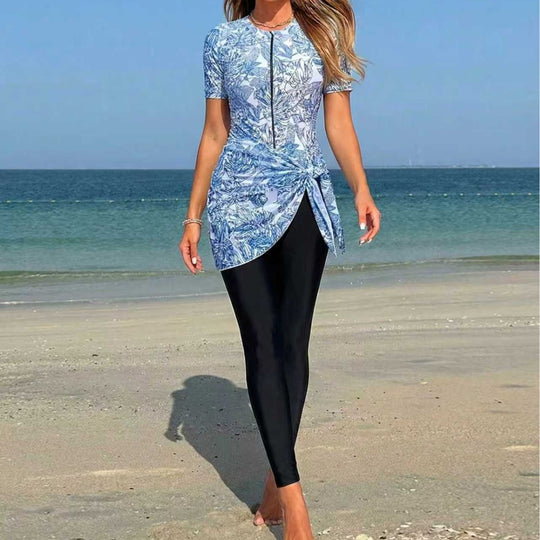 Damen Sportlicher Surfanzug mit asymmetrischem Schnitt und Wickeldetail EB