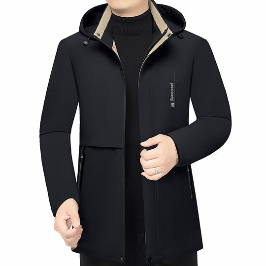 Herren Wattierte Stehkragenjacke mit wasserabweisender Oberfläche und Reißverschlusstaschen EB
