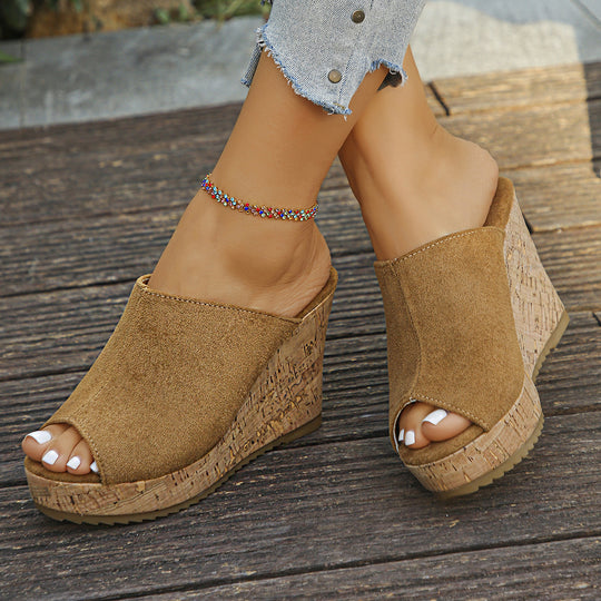 Damen Clogs mit elegantem Kork-Wedge-Design EB