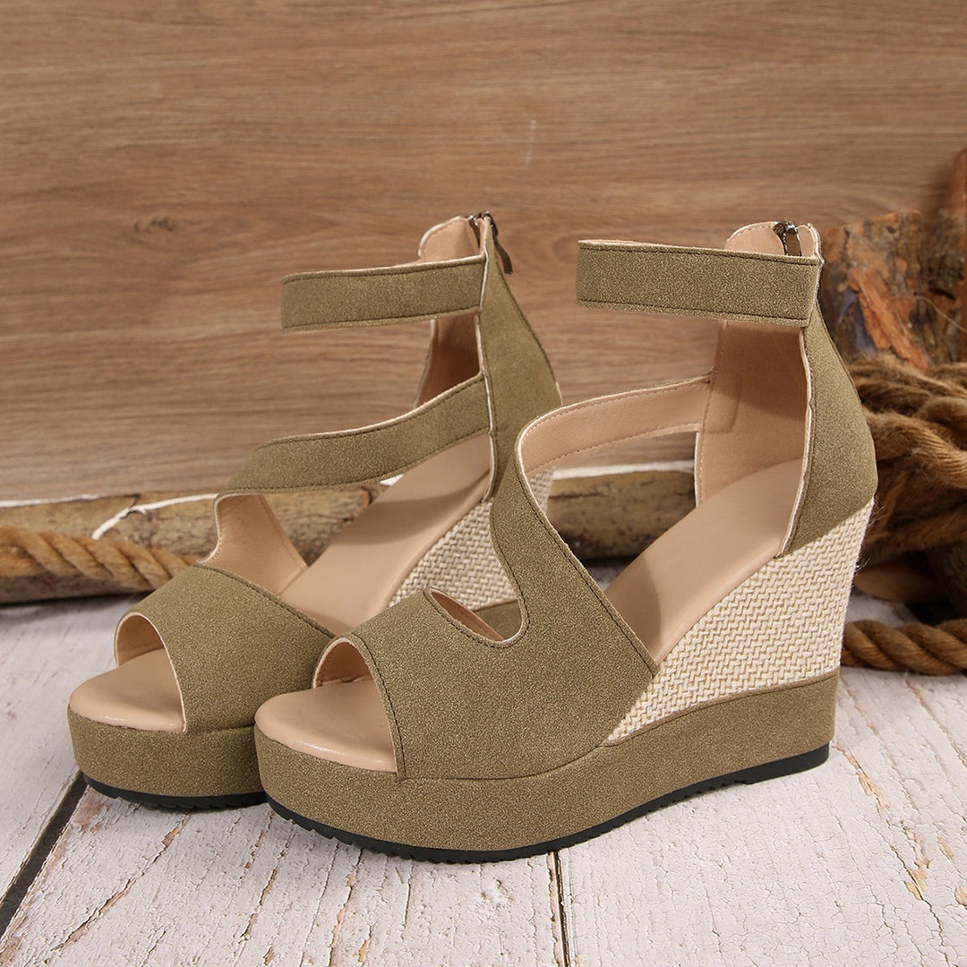 Damen Wedge-Sandaletten mit modischem Riemchen-Design und ergonomischer Fußbettgestaltung EB