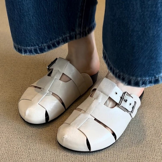Damen Komfortable Clogs mit modischem Schnallenverschluss EB