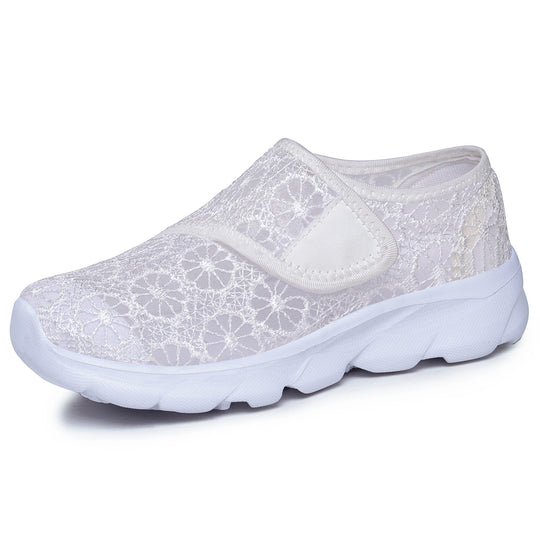 Damen modische Hausschühchen mit elastischem Klettverschluss und floralem Design EB