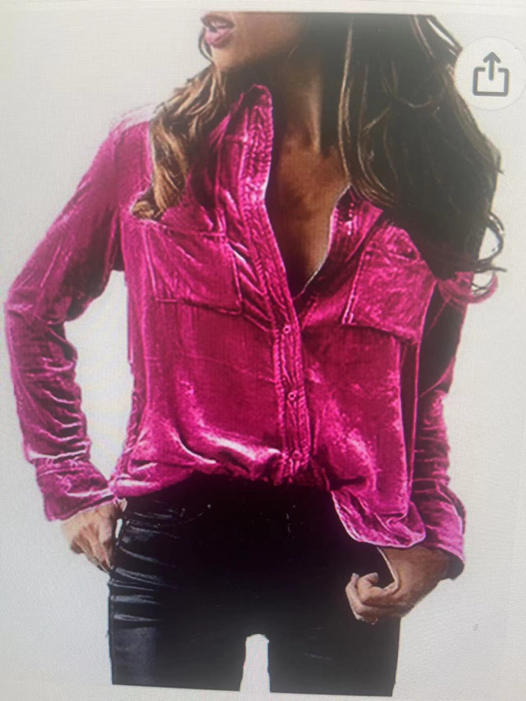 Damen Satin Bluse mit dekorativen Brusttaschen EB