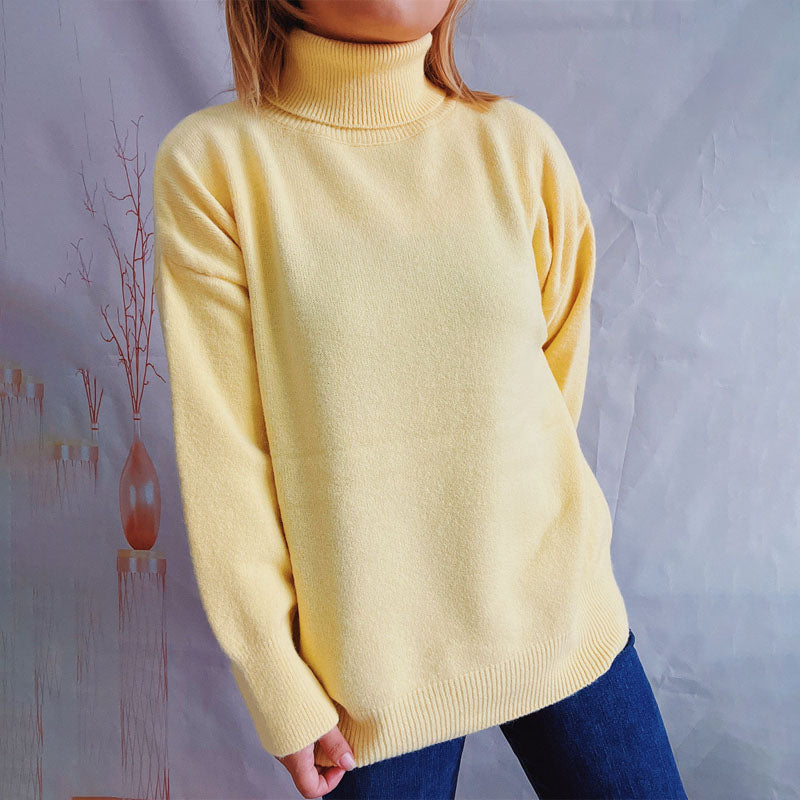 EB | Einfarbiger Warmer Strickpullover Für Alltag