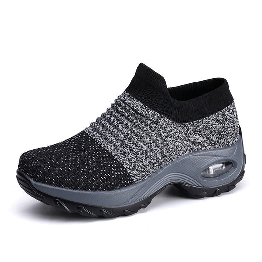Damen gestrickter Slip-On Sportsneaker mit luftgepolsterter Zwischensohle EB