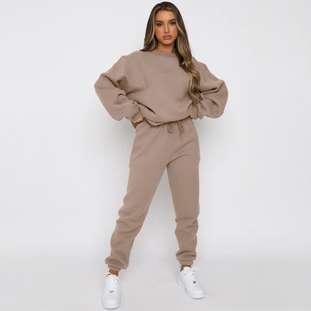 Damen Sportlicher Fleece Sweatanzug EB