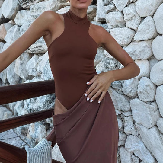Damen Maxi-Kleid mit modischem Schnitt EB