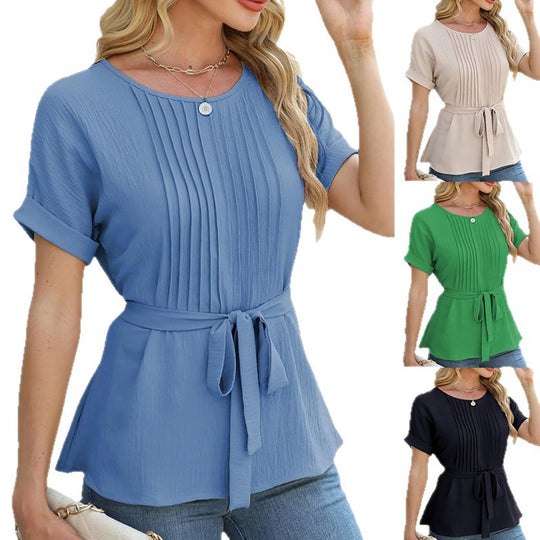 Damen Bluse mit Falten EB