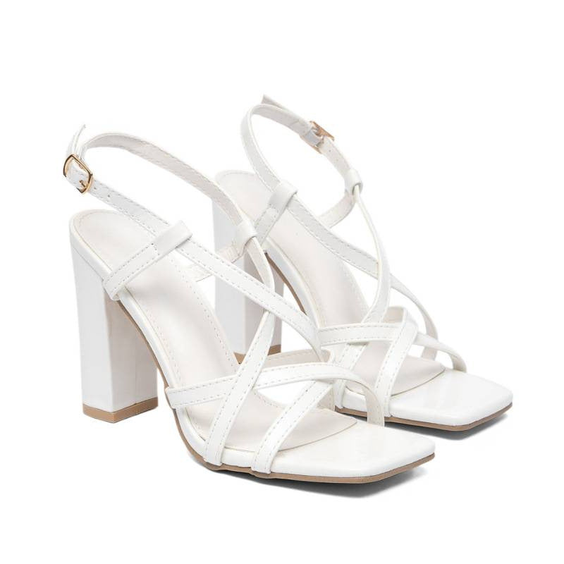 Damen Riemchen-Sandalen mit elegantem Blockabsatz und funkelnden Details EB
