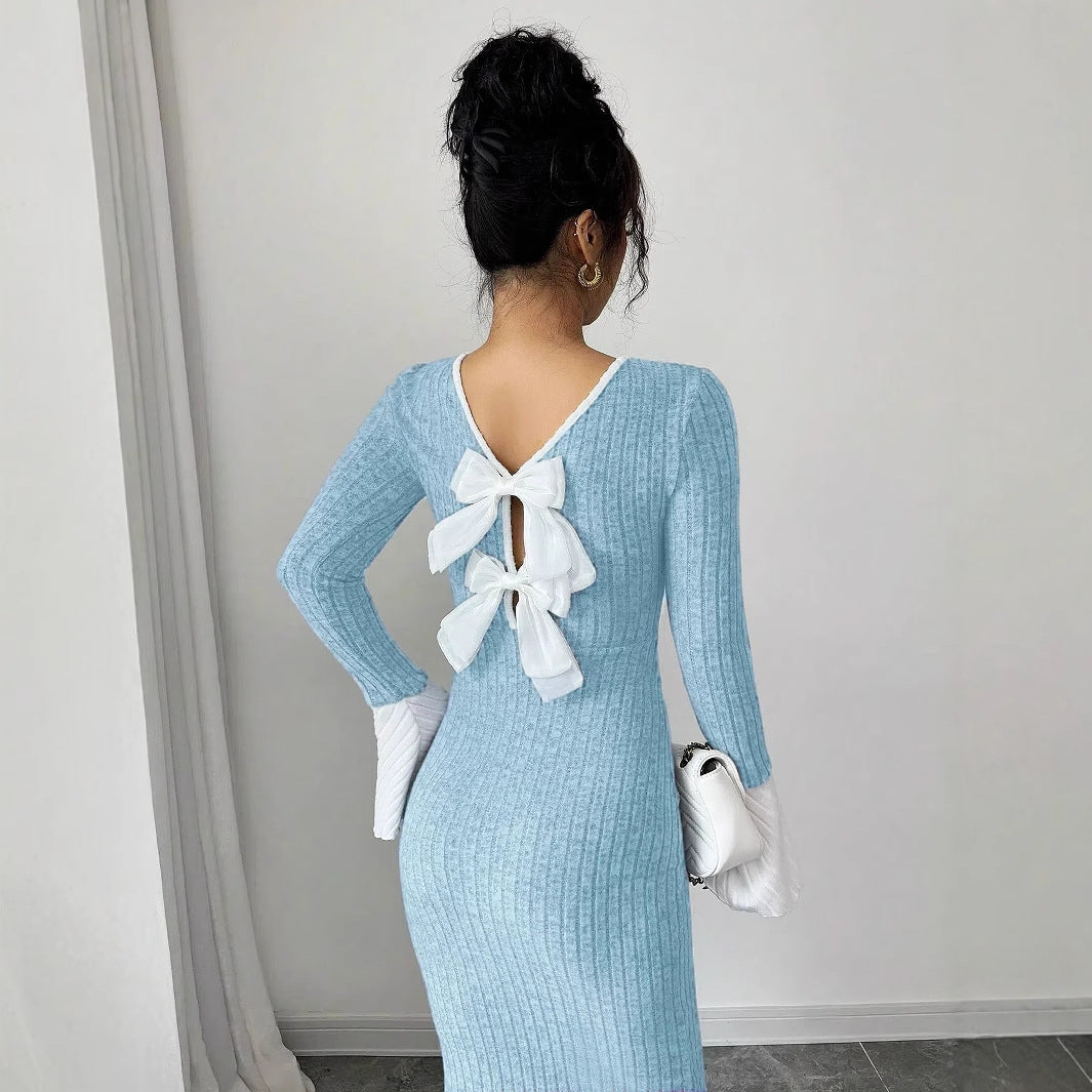 Damen Strickkleid mit weitem Ärmel EB