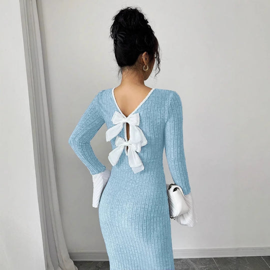 Damen Strickkleid mit weitem Ärmel EB