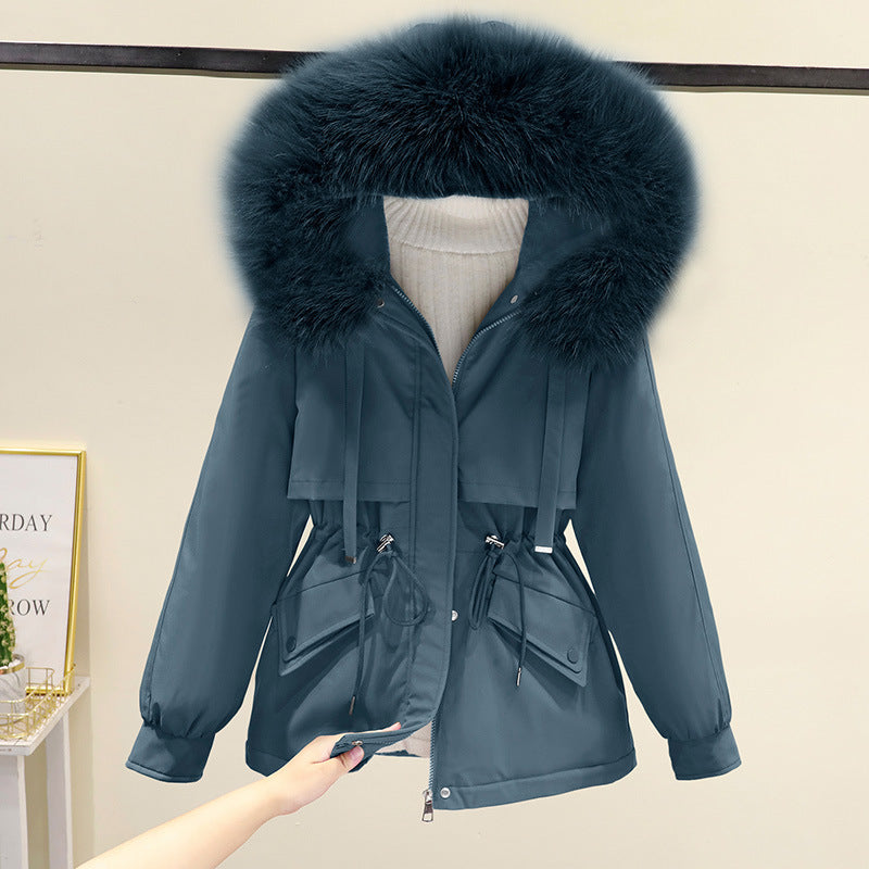 Damen Winterjacke mit funktionalem Reißverschluss und abnehmbarem Kunstpelzkragen EB