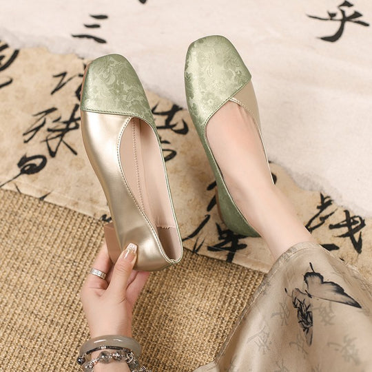 Damen elegante Ballerinas mit floralem Design und komfortablem Fußbett EB