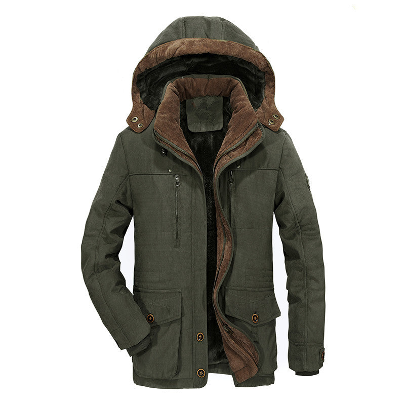 Herren multifunktionale Winterjacke mit gefüttertem Kapuzenkragen EB