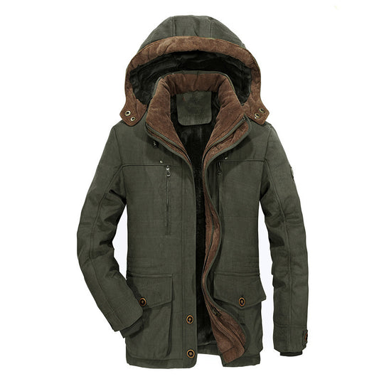 Herren multifunktionale Winterjacke mit gefüttertem Kapuzenkragen EB