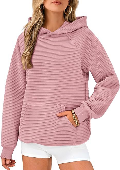 Damen Hoodie mit strukturierter Oberfläche und praktischer Kängurutasche EB