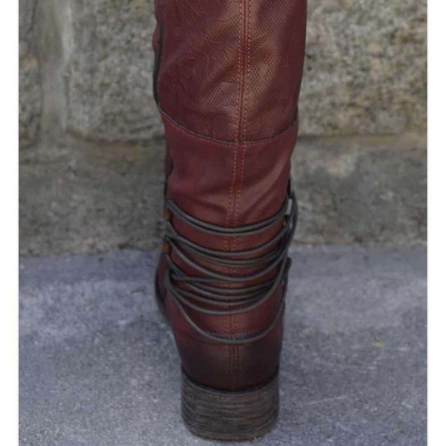 Damen Stiefel mit modischem Riemendesign und robustem Profil EB