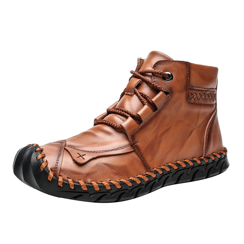 Damen elegante und bequeme Lederstiefeletten EB