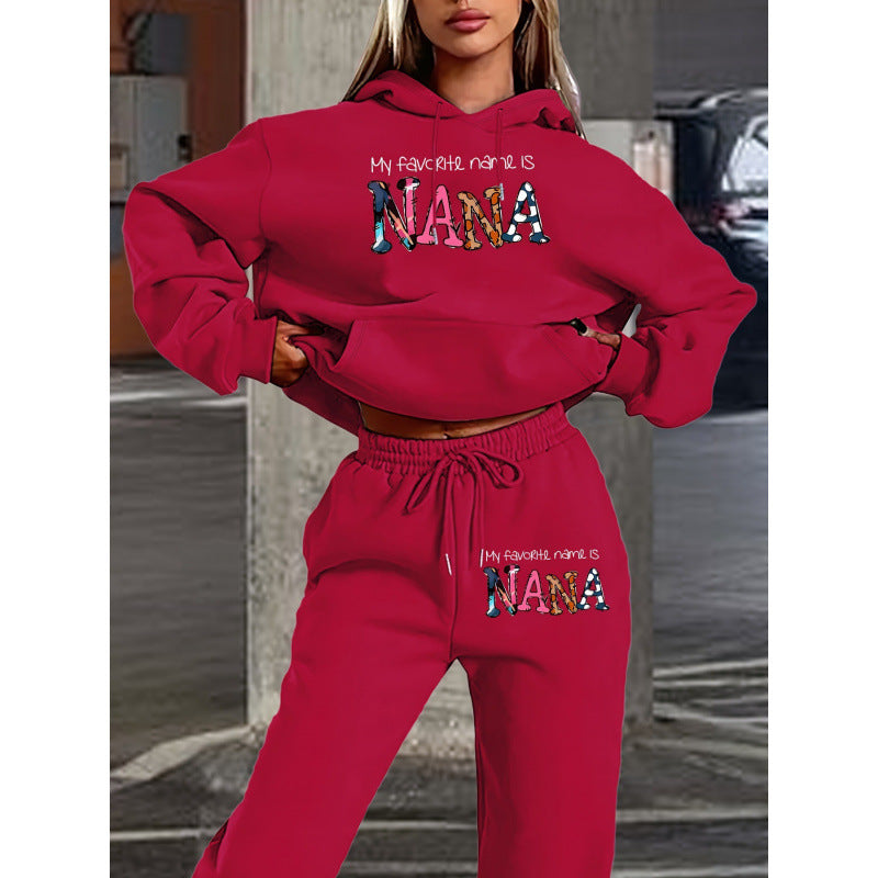 Damen Jogginganzug mit kreativem Schriftzug und bequemer Passform EB