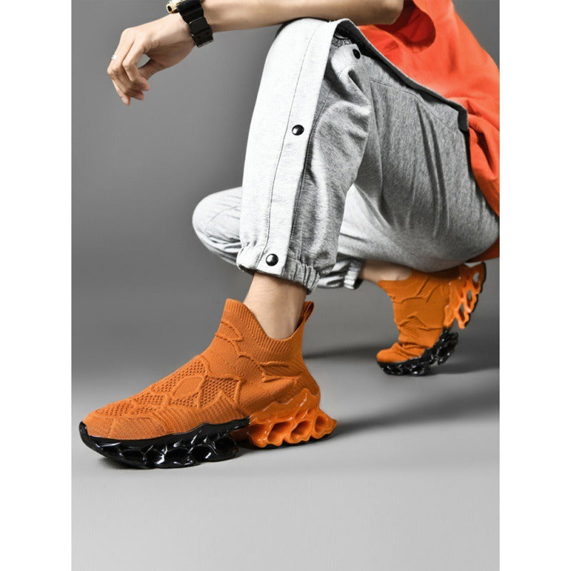 Damen Sportliche Strick-Sneaker mit rutschfester Sohle und innovativer Dämpfungstechnologie EB
