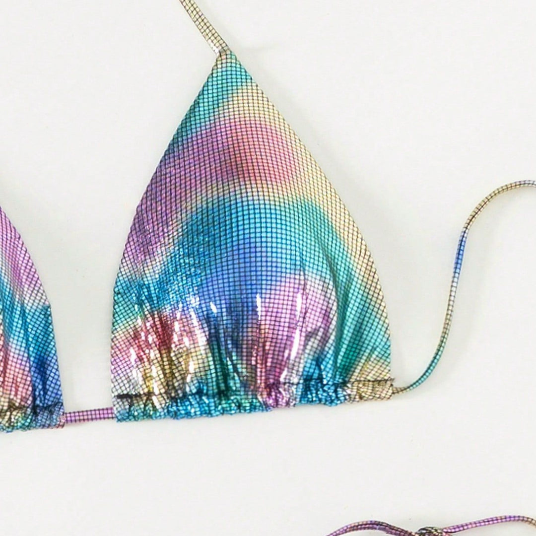 Damen Funktionsfähiger Triangel-Bikini mit stylischem Farbverlauf EB