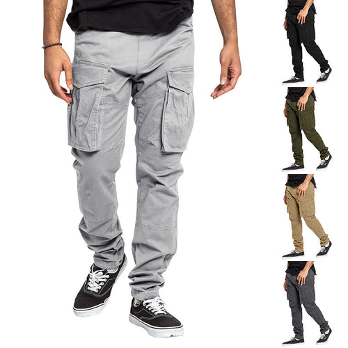 Herren nan tapered Cargo-Hose mit großen Klappentaschen, verstärkten Knien und schmal zulaufendem Bein EB
