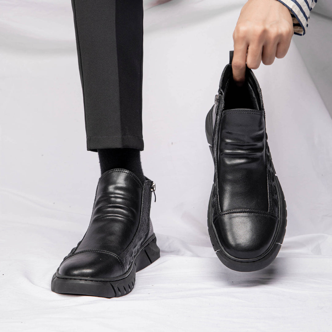 Damen Modische Stiefeletten mit Reißverschluss und Details EB