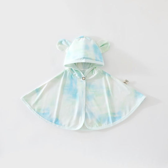 Unisex nan Bio-Baumwolle Kapuzen-Baby-Poncho-Cape mit Ohr-Kapuze und Druckverschluss EB