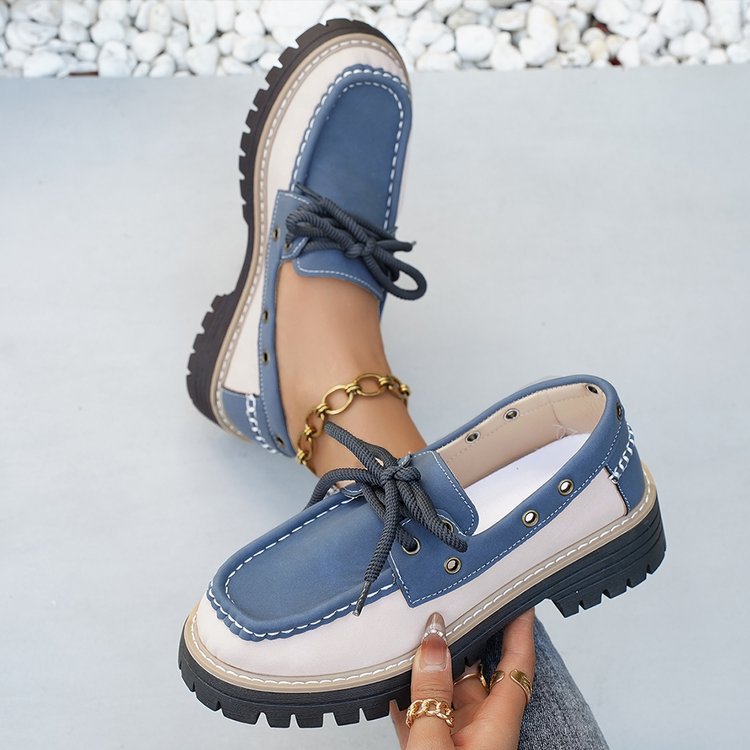 Damen Bequeme Boots mit trendigem Schnürdesign und robustem Profil EB