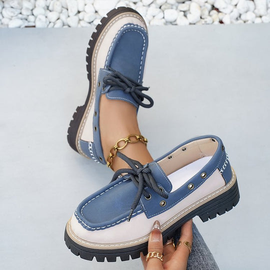 Damen Bequeme Boots mit trendigem Schnürdesign und robustem Profil EB
